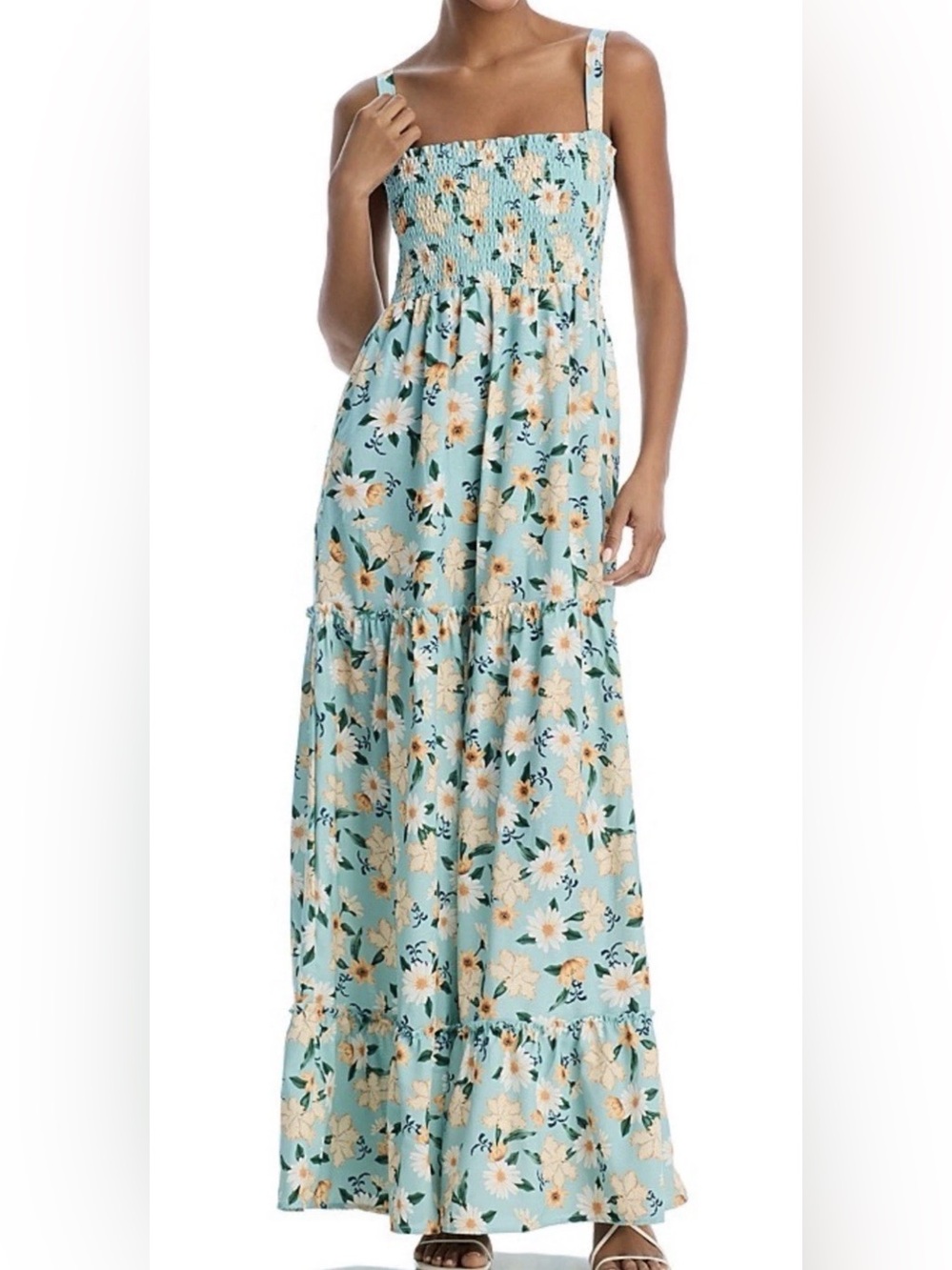 Agua Bendita Lucery Maxi Dress Floral Multicolor Print, Size Medium, MSRP $380
